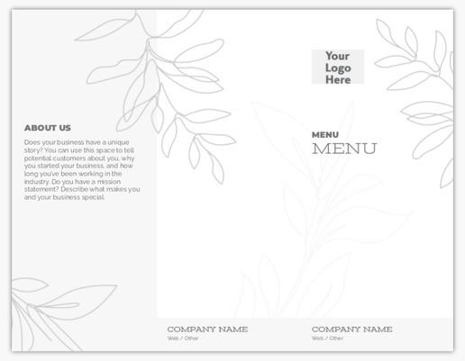 Design Preview for  Custom Menus Templates, Tri-Fold Menu