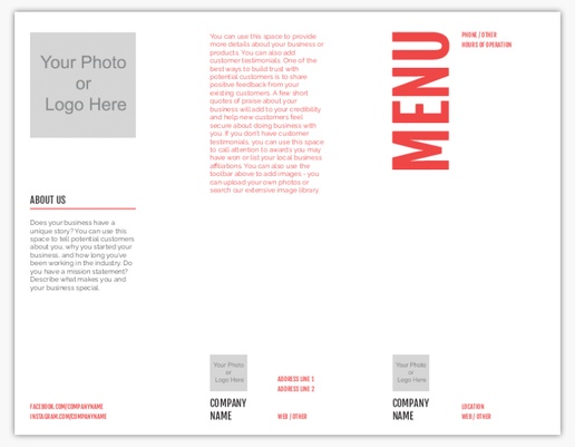 Design Preview for Design Gallery: Menus Custom Menus, Tri-Fold Menu