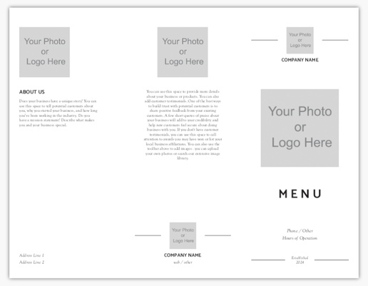 Design Preview for Menus Custom Menus Templates, Tri-Fold Menu