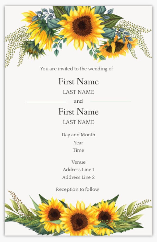 Design Preview for Design Gallery: Floral Wedding Invitations, Flat 18.2 x 11.7 cm