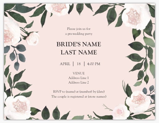 Design Preview for Wedding Events Invitations & Announcements Templates, 5.5" x 4" Flat