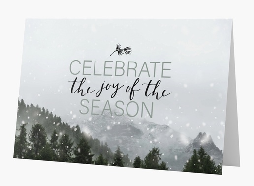 A celebrate the joy of the season winter scene white gray design for Business