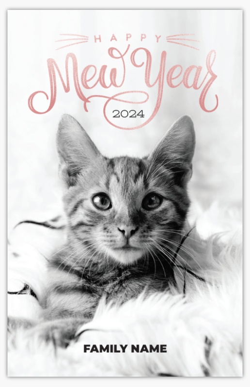 A pet new years card pet black pink design for New Year with 1 uploads