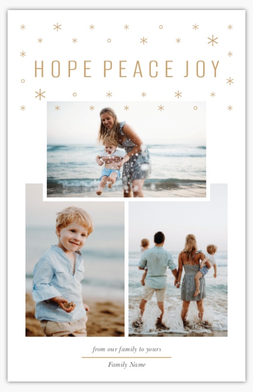 Design Preview for Peace Christmas Cards Templates, Flat 4.6" x 7.2" 