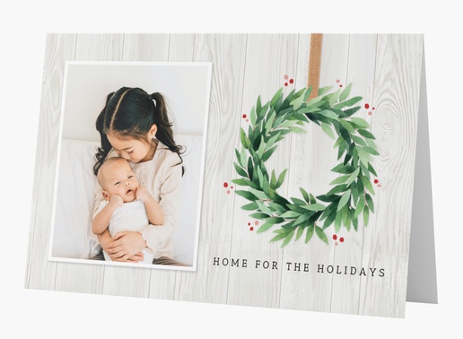 A wood wreath with tab white gray design for Holiday with 1 uploads