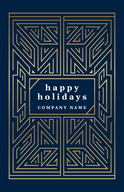 A happy holidays gold blue gray design for Using Your Logo