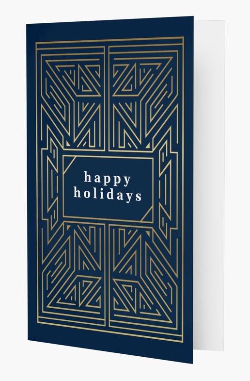 A geometric business holiday card blue gray design for Holiday