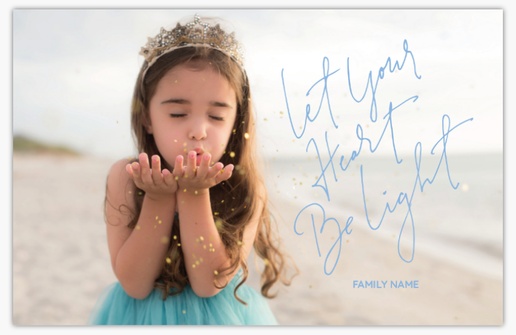 A elegant full bleed photo blue design for Greeting with 1 uploads