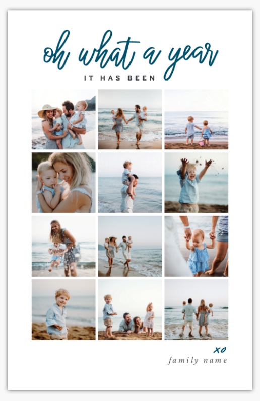 A multiphoto 3 photo white blue design for Modern & Simple with 12 uploads