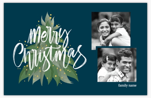 A photo logo blue green design for Christmas with 2 uploads