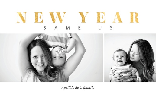 Un simpleelegance alegría de año nuevo diseño crema para Eventos con 2 imágenes