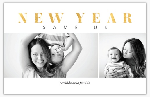 Un simpleelegance alegría de año nuevo diseño blanco crema para Eventos con 2 imágenes