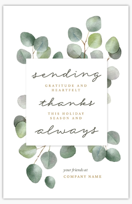A sending gratitude and heartfelt thanks this holiday season and always business holiday card white cream design for Holiday