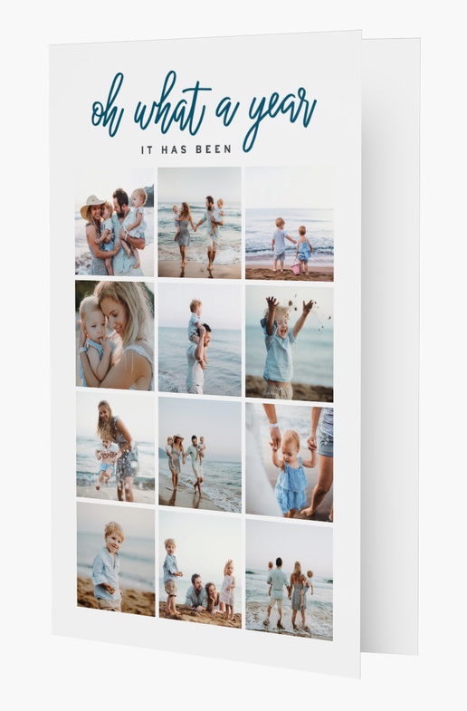 A oh what a year multiphoto white blue design for Events with 12 uploads