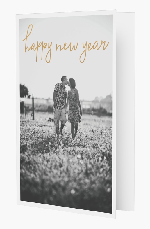 A photo 1 image cream design for New Year with 1 uploads