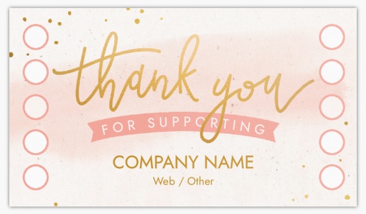 A gold gold dots white cream design for Loyalty Cards
