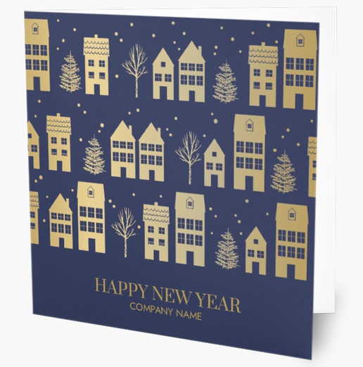 A purple real estate company holiday card blue brown design for Business