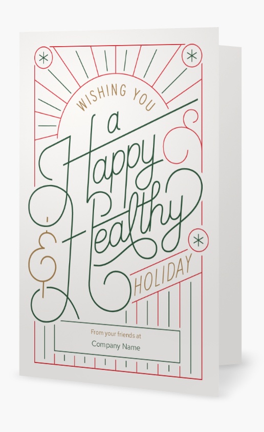 A typographical wishing you health white cream design for Holiday