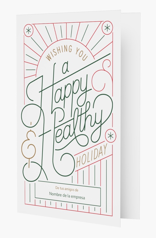 Un tipográfico deseándote salud diseño blanco gris para Días festivos