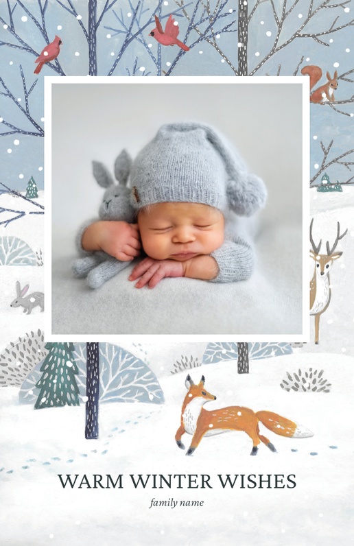 A snowy scene fox white design for Theme with 1 uploads