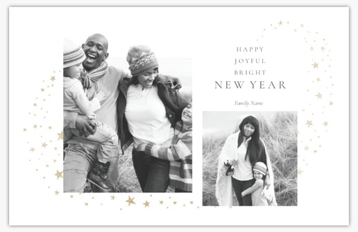 A gold and white new year cream gray design for Greeting with 2 uploads