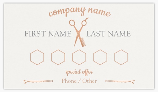A hair loyalty cards white cream design for Loyalty Cards