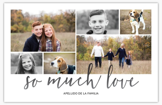 Un familia amor diseño blanco gris para Días festivos con 6 imágenes