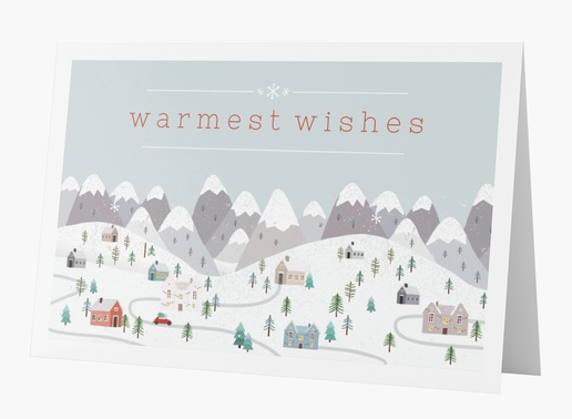 A snowy village winter gray white design for Business