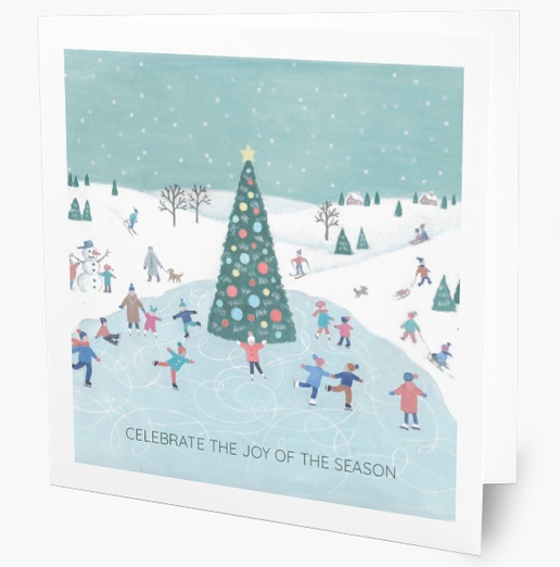 Design Preview for Design Gallery: Snowflakes & Winter Scenes Christmas Cards, Folded 5.5" x 5.5" 