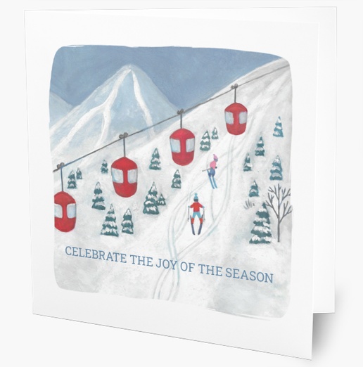 A skiing scene winter white blue design for Holiday
