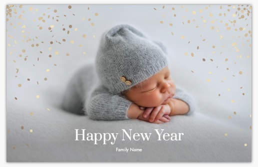 Design Preview for New Years Holiday Cards: Designs and Templates, Flat 4.6" x 7.2" 