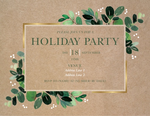 A greenery on kraft rustic cream gray design for Holiday