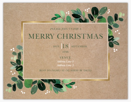 Design Preview for Christmas Invitations & Announcements Templates, 5.5" x 4" Flat