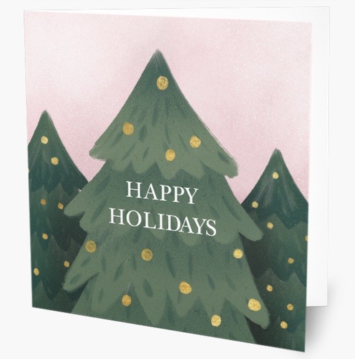 A pine tree pink watercolor gray green design for Holiday