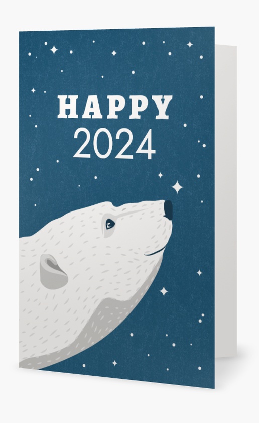 A polar bear happy blue white design for New Year