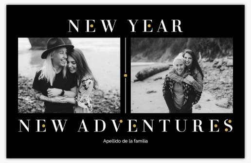 Un nuevas aventuras 2 cuadros diseño negro gris para Año Nuevo con 2 imágenes