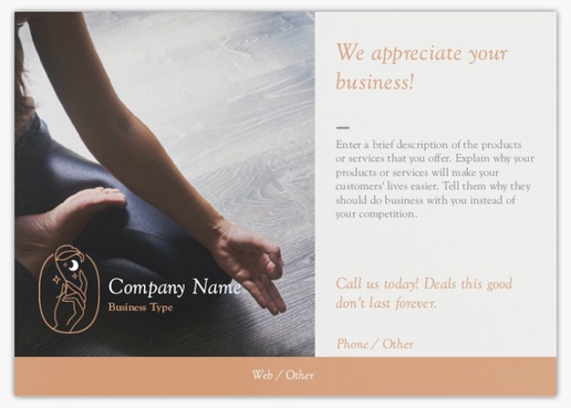 Design Preview for Design Gallery: Yoga & Pilates Postcards, A6 (105 x 148 mm)