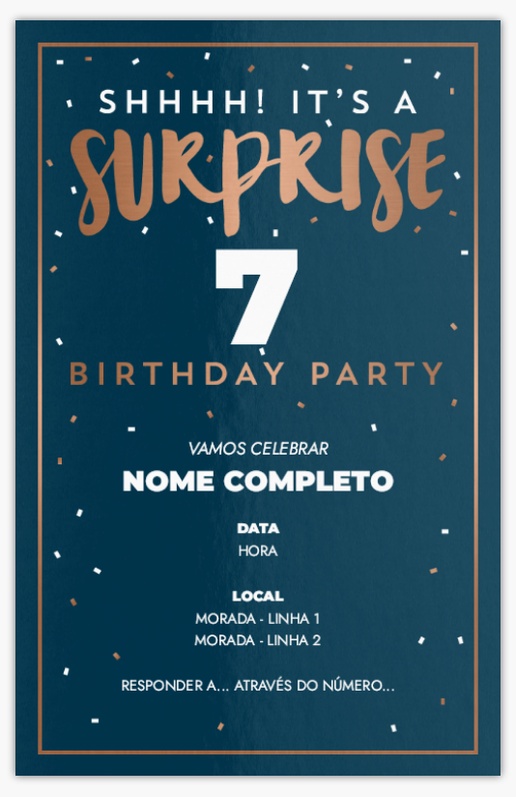 Pré-visualização do design de Convites de aniversário de adultos, Sem dobra 18,2 x 11,7 cm