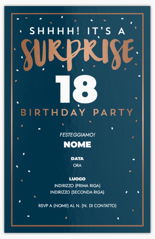 Anteprima design per Inviti di compleanno per adulti, Piatto 21.6 x 13.9 cm