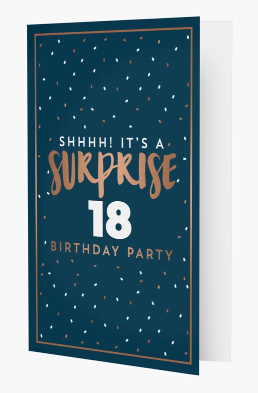 Design Preview for Adult Birthday Invitations, Folded 18.2 x 11.7 cm