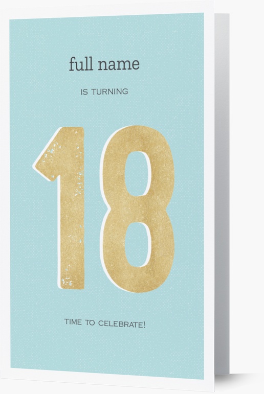 Design Preview for Teen Birthday Invitations, Folded 18.2 x 11.7 cm