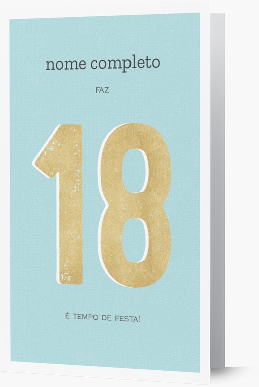 Pré-visualização do design de Convites de aniversário para adolescentes, Com dobra 18,2 x 11,7 cm