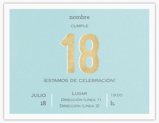 Vista previa del diseño de Invitaciones para cumpleaños de adultos, Plano 13,9 x 10,7 cm