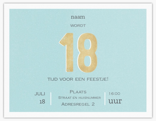 Voorvertoning ontwerp voor Verjaardagsuitnodigingen voor volwassenen, Ongevouwen 13,9 x 10,7 cm