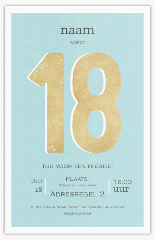 Voorvertoning ontwerp voor Ontwerpgalerij: Belangrijke verjaardagen Kaarten en uitnodigingen, Ongevouwen 18.2 x 11.7 cm