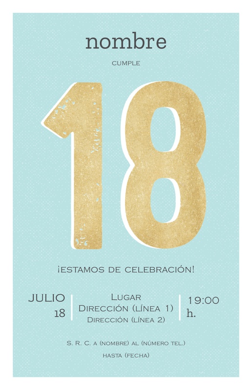 Vista previa del diseño de Invitaciones para cumpleaños de adultos, Plano 21.6 x 13.9 cm