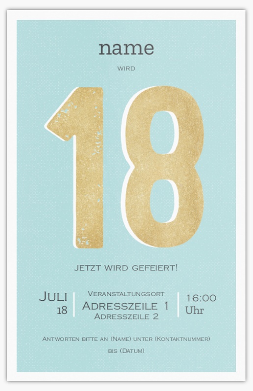 Designvorschau für Geburtstagseinladungen (Erwachsene), Flach 21.6 x 13.9 cm