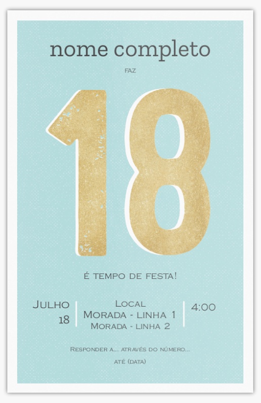 Pré-visualização do design de Convites de aniversário de adultos, Sem dobra 21,6 x 13,9 cm