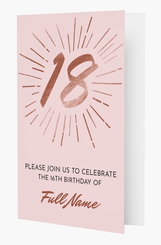 Design Preview for Teen Birthday Invitations, Folded 18.2 x 11.7 cm