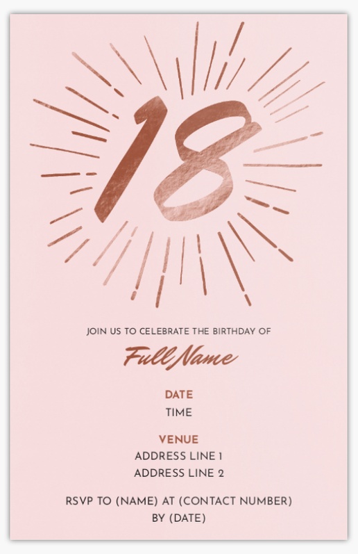 Design Preview for Design Gallery: Milestone Birthday Invitations & Announcements, Flat 21.6 x 13.9 cm